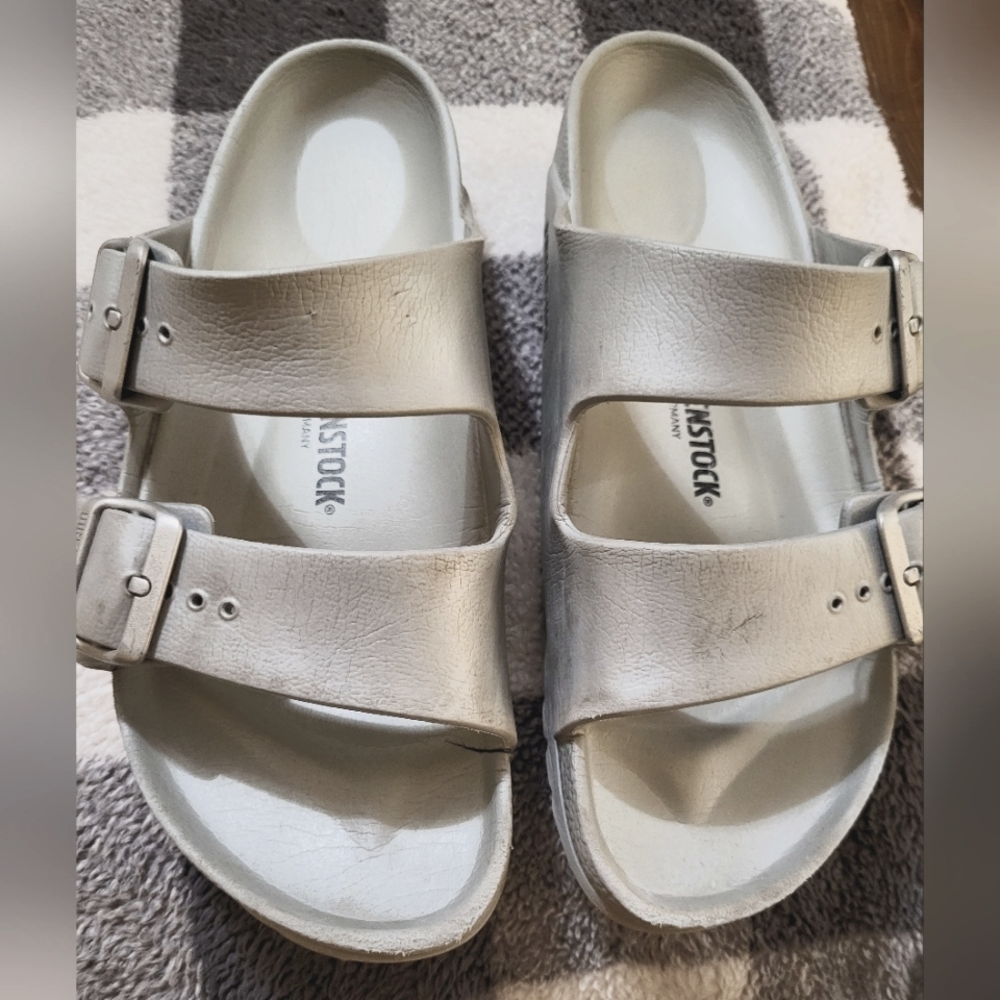 Birkenstock Arizona EVA Silver Sandals size 39